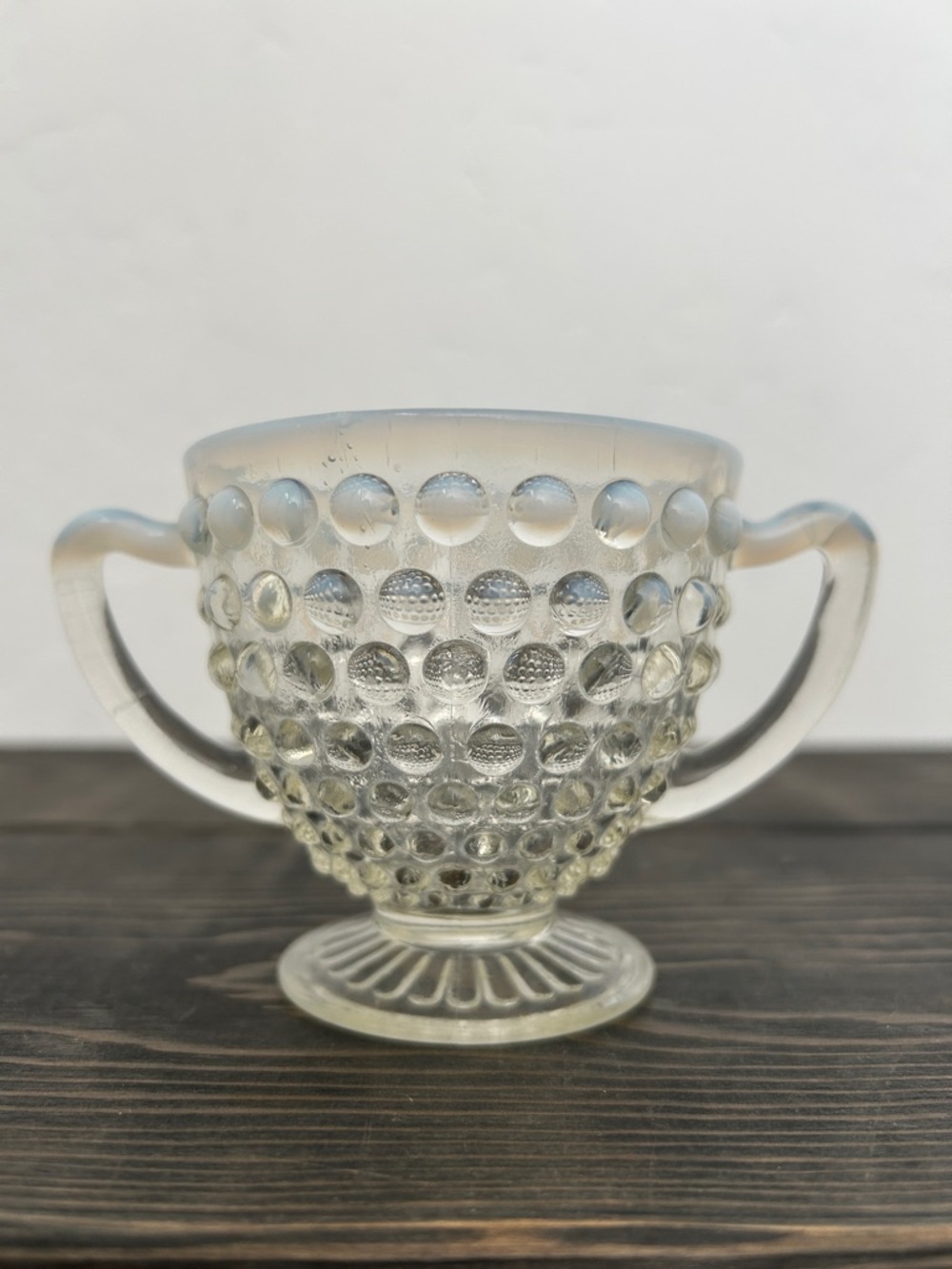 Vintage 1940s Anchor Hocking Moonstone Glass Sugar Bowl